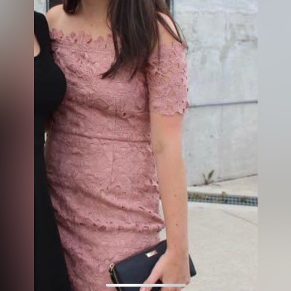 Design Lab - Pink Lace Dress - Off the Shoulder - Picture 5 of 5